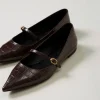 Ballerines Et Mocassins | Chaussures Plates*TWINSET Milano Ballerines Avec Imprimé Croco Coffee Chocolate