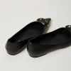 Ballerines Et Mocassins | Chaussures Plates*TWINSET Milano Ballerines En Cuir Avec Oval T Noir