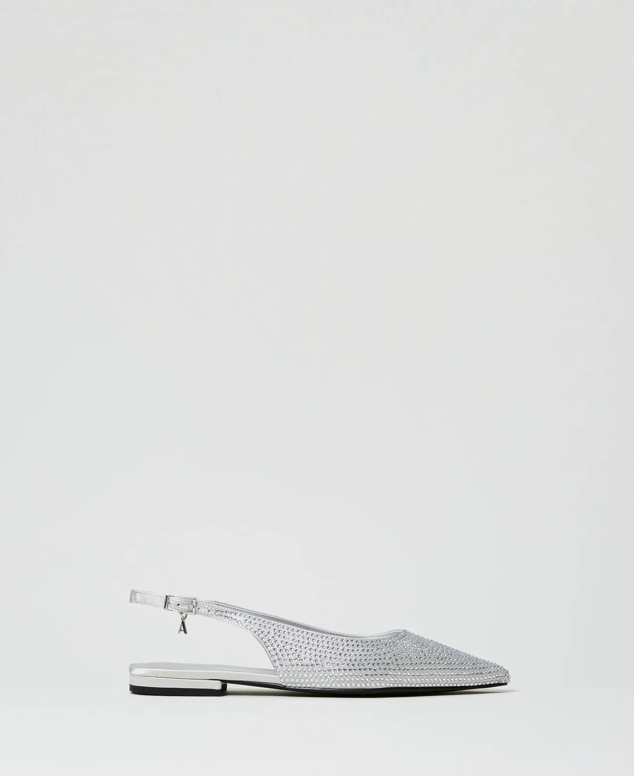 Ballerines Et Mocassins | Chaussures Plates*TWINSET Milano Ballerines Slingbacks Avec Strass Gris Fumé