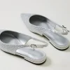 Ballerines Et Mocassins | Chaussures Plates*TWINSET Milano Ballerines Slingbacks Avec Strass Gris Fumé