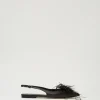 Ballerines Et Mocassins | Chaussures Plates*TWINSET Milano Ballerines Slingbacks En Cuir Avec Plumes Noir