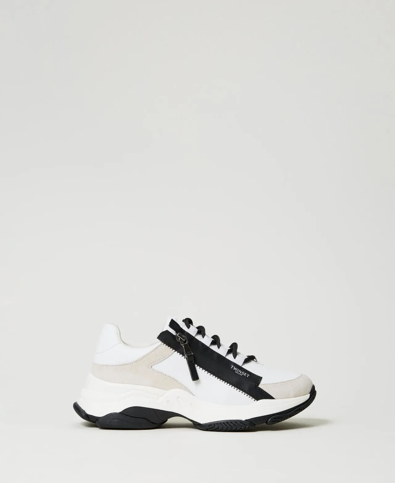 Chaussures Plates | Baskets*TWINSET Milano Baskets De Running Avec Fermeture éclair Blanc