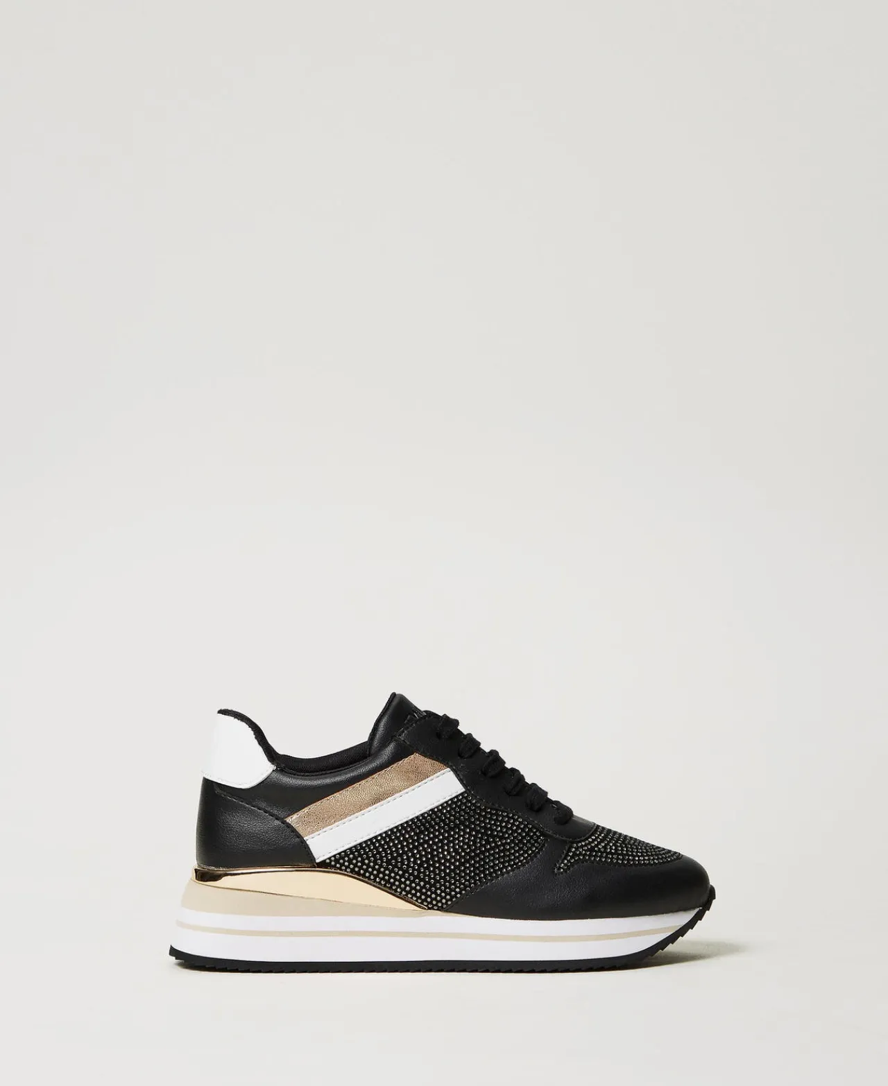 Chaussures Plates | Baskets*TWINSET Milano Baskets De Running Avec Strass Noir