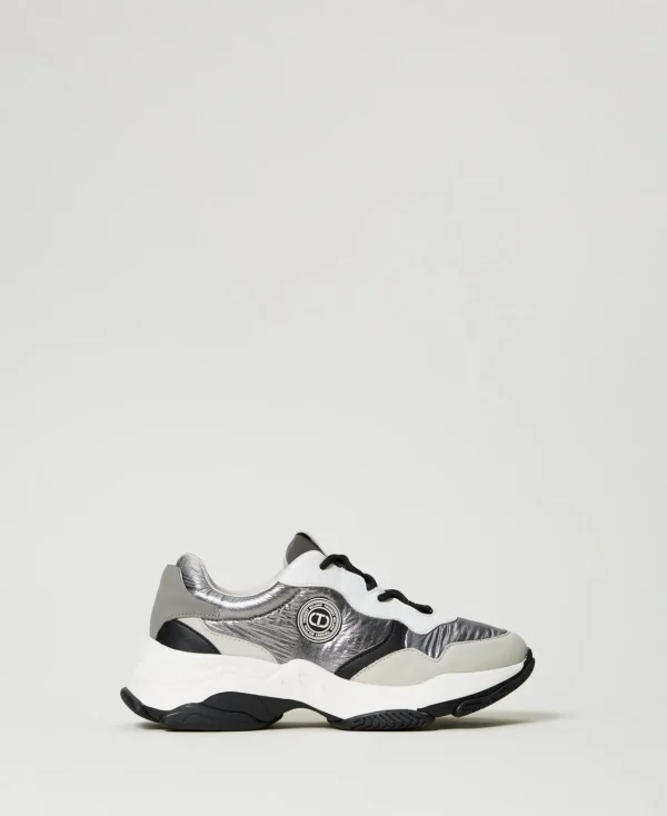 Chaussures Plates | Baskets*TWINSET Milano Baskets De Running Color Block Argent