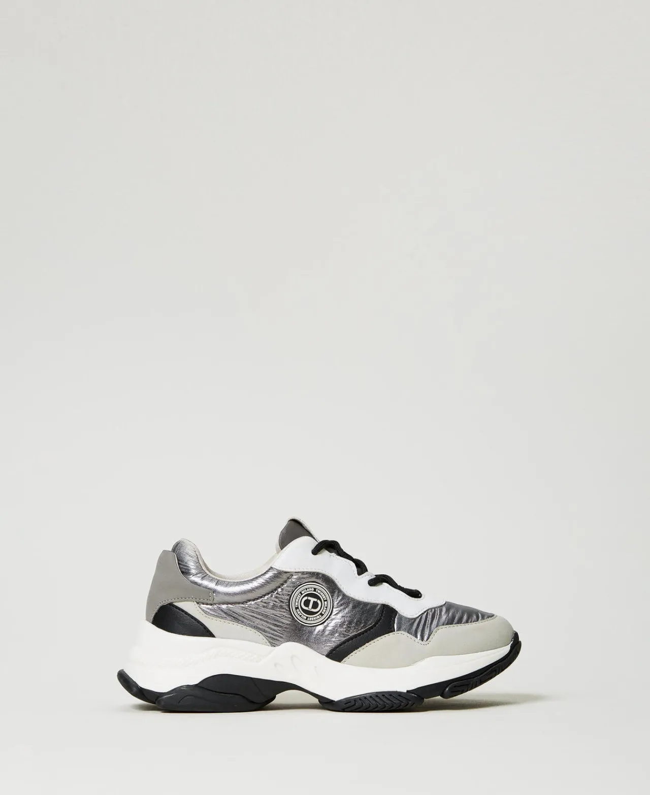 Chaussures Plates | Baskets*TWINSET Milano Baskets De Running Color Block Argent