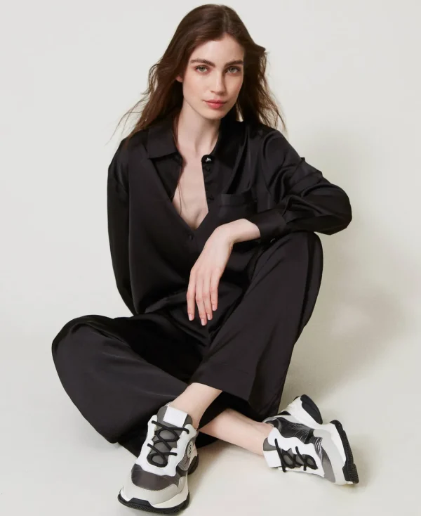 Chaussures Plates | Baskets*TWINSET Milano Baskets De Running Color Block Argent