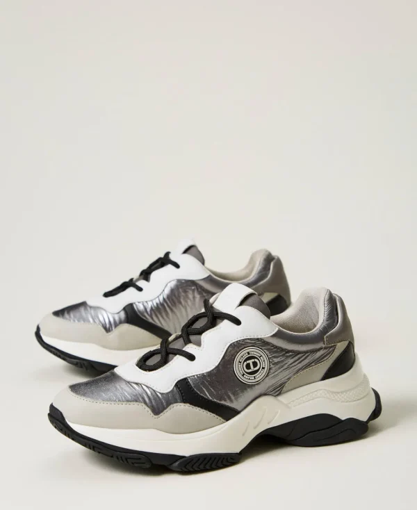 Chaussures Plates | Baskets*TWINSET Milano Baskets De Running Color Block Argent