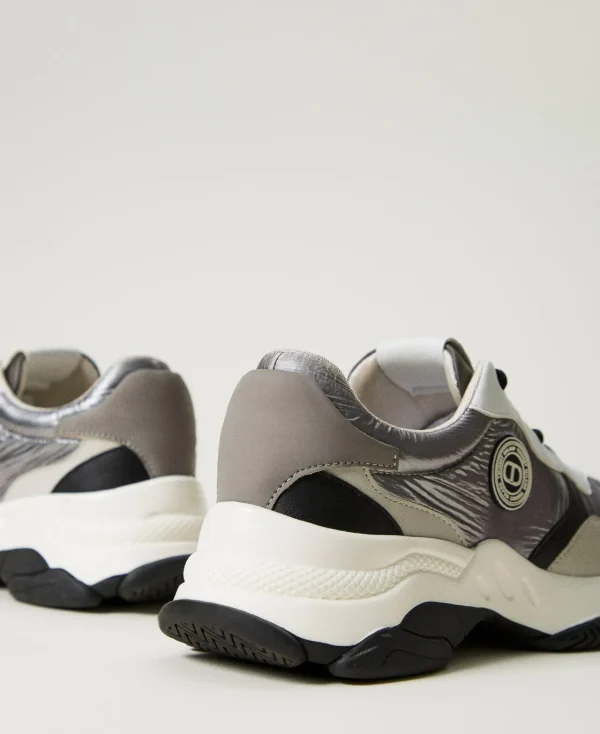 Chaussures Plates | Baskets*TWINSET Milano Baskets De Running Color Block Argent