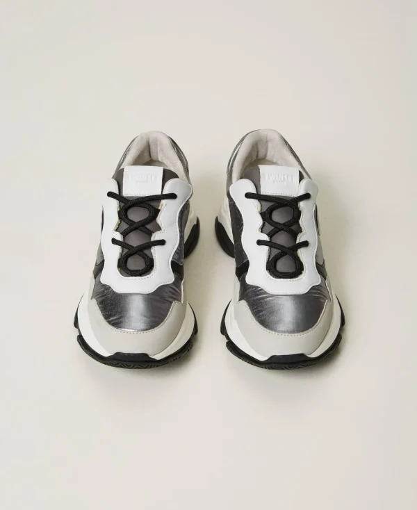 Chaussures Plates | Baskets*TWINSET Milano Baskets De Running Color Block Argent