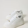 Chaussures Plates | Baskets*TWINSET Milano Baskets En Cuir Blanc