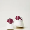 baskets_en_cuir_avec_logo_3.webp Chaussures*TWINSET Milano Baskets En Cuir Avec Logo Bicolore Blanc Optique/Red Plum