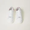 baskets_en_cuir_avec_logo_4.webp Chaussures*TWINSET Milano Baskets En Cuir Avec Logo Bicolore Blanc Optique/Red Plum