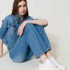 baskets_en_cuir_avec_oval_1.webp Chaussures Plates | Baskets*TWINSET Milano Baskets En Cuir Avec Oval T Bicolore Blanc Optique/Gris Perle