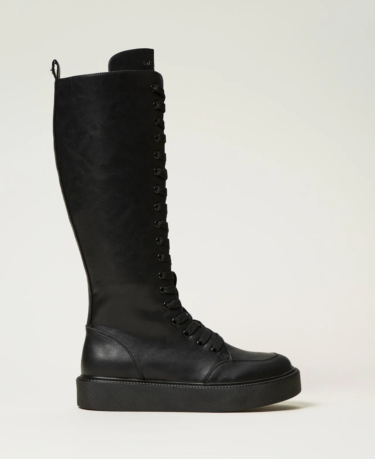 Chaussures Plates | Bottes Et Bottines*TWINSET Milano Baskets Montantes à Lacets Noir