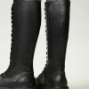 baskets_montantes__lacets_3.webp Chaussures Plates | Bottes Et Bottines*TWINSET Milano Baskets Montantes à Lacets Noir