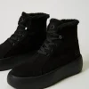 Chaussures Plates | Bottes Et Bottines*TWINSET Milano Baskets Montantes Avec Fausse Fourrure Noir