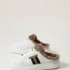 Chaussures Plates | Baskets*TWINSET Milano Baskets Slides Avec Fausse Fourrure Blanc
