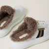 Chaussures Plates | Baskets*TWINSET Milano Baskets Slides Avec Fausse Fourrure Blanc
