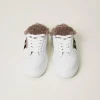 Chaussures Plates | Baskets*TWINSET Milano Baskets Slides Avec Fausse Fourrure Blanc