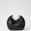Besaces | Sacs À Main*TWINSET Milano Besace «Croissant» Avec Fronce Et Oval T Noir