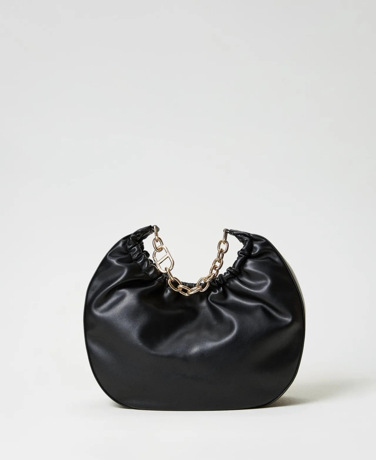 Besaces | Sacs À Main*TWINSET Milano Besace «Croissant» Avec Fronce Et Oval T Noir