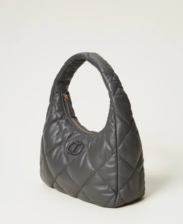 Besaces | Sacs Porté Épaule*TWINSET Milano Besace Moyenne Matelassée Et Rembourrée Grey Stone