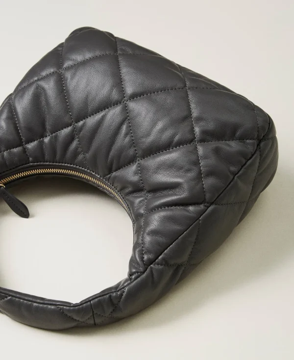 Besaces | Sacs Porté Épaule*TWINSET Milano Besace Moyenne Matelassée Et Rembourrée Grey Stone