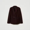 Blousons Et Doudounes | Blazers*TWINSET Milano Blazer à Carreaux Avec Lurex Potent Purple