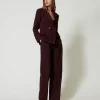 Blousons Et Doudounes | Blazers*TWINSET Milano Blazer à Carreaux Avec Lurex Potent Purple