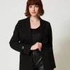 Blousons Et Doudounes | Blazers*TWINSET Milano Blazer Avec Bride Oval T Noir