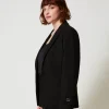 Blousons Et Doudounes | Blazers*TWINSET Milano Blazer Avec Bride Oval T Noir