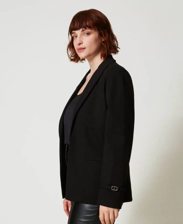 Blousons Et Doudounes | Blazers*TWINSET Milano Blazer Avec Bride Oval T Noir