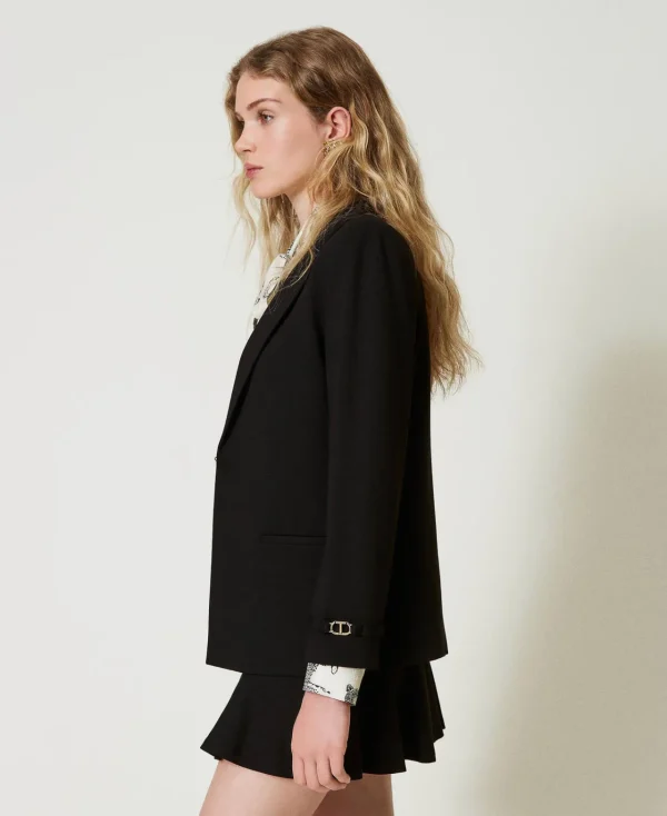 Blousons Et Doudounes | Blazers*TWINSET Milano Blazer Avec Bride Oval T Noir
