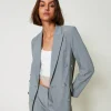 Blousons Et Doudounes | Blazers*TWINSET Milano Blazer Avec Broderies Réalisées à La Main Gris Chiné