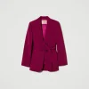 Blousons Et Doudounes | Blazers*TWINSET Milano Blazer Avec Ceinture Et Chaîne Oval T Violet « Prune Rouge »