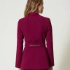 Blousons Et Doudounes | Blazers*TWINSET Milano Blazer Avec Ceinture Et Chaîne Oval T Violet « Prune Rouge »