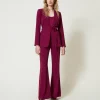 Blousons Et Doudounes | Blazers*TWINSET Milano Blazer Avec Ceinture Et Chaîne Oval T Violet « Prune Rouge »