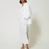 Blousons Et Doudounes | Blazers*TWINSET Milano Blazer Avec Sequins All-over Blanc "Papers"