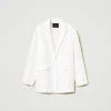 Blousons Et Doudounes | Blazers*TWINSET Milano Blazer Avec Sequins All-over Blanc "Papers"