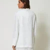 Blousons Et Doudounes | Blazers*TWINSET Milano Blazer Avec Sequins All-over Blanc "Papers"