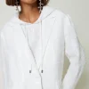 Blousons Et Doudounes | Blazers*TWINSET Milano Blazer Avec Sequins All-over Blanc "Papers"