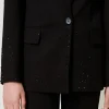 blazer_avec_strass_dgrads_4.webp Blousons Et Doudounes | Blazers*TWINSET Milano Blazer Avec Strass Dégradés Noir