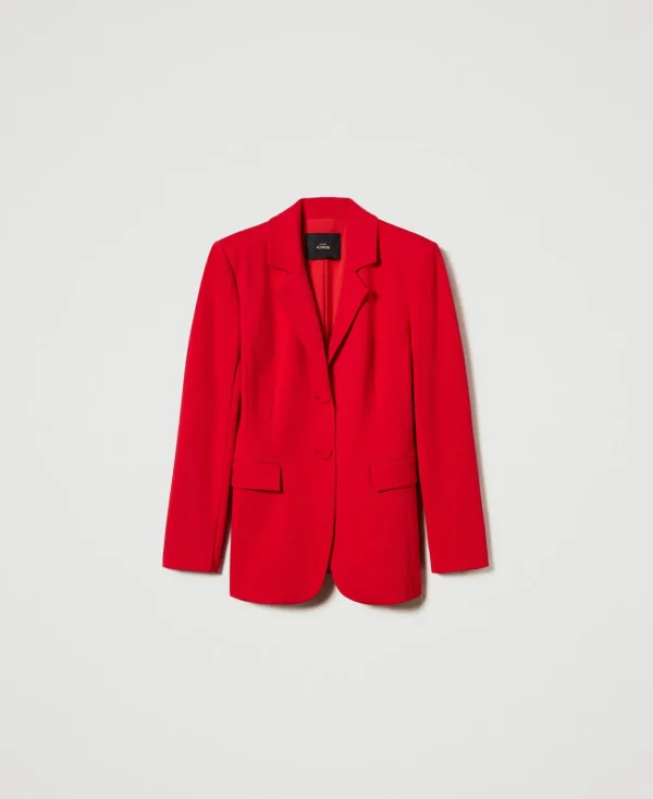Blousons Et Doudounes | Blazers*TWINSET Milano Blazer Droit Fiery Red