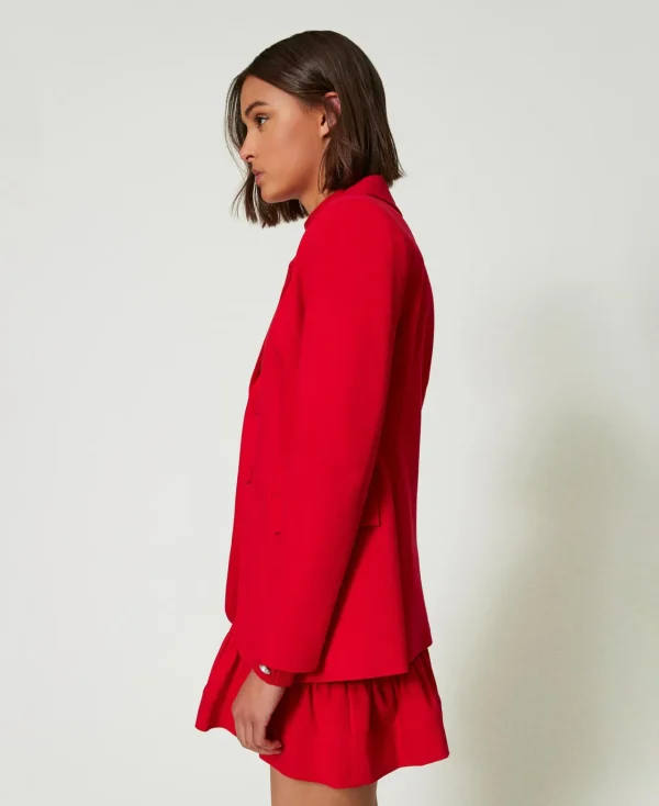 Blousons Et Doudounes | Blazers*TWINSET Milano Blazer Droit Fiery Red