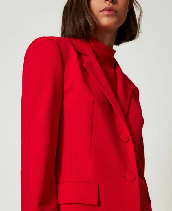 Blousons Et Doudounes | Blazers*TWINSET Milano Blazer Droit Fiery Red