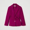 Blousons Et Manteaux*TWINSET Milano Blazer Droit Avec Ceinture Magenta Purple