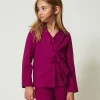 Blousons Et Manteaux*TWINSET Milano Blazer Droit Avec Ceinture Magenta Purple