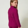 Blousons Et Manteaux*TWINSET Milano Blazer Droit Avec Ceinture Magenta Purple