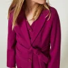 Blousons Et Manteaux*TWINSET Milano Blazer Droit Avec Ceinture Magenta Purple