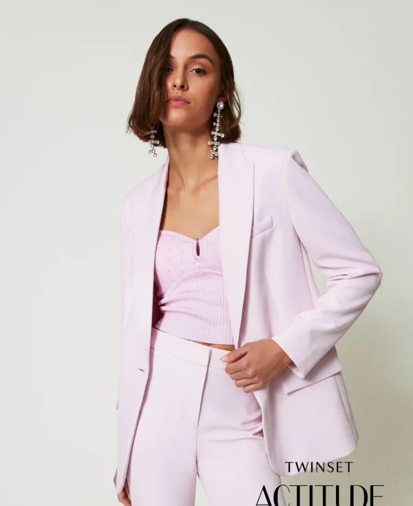 Blousons Et Doudounes | Blazers*TWINSET Milano Blazer En Crêpe Cady Rose « Pink Tulle »